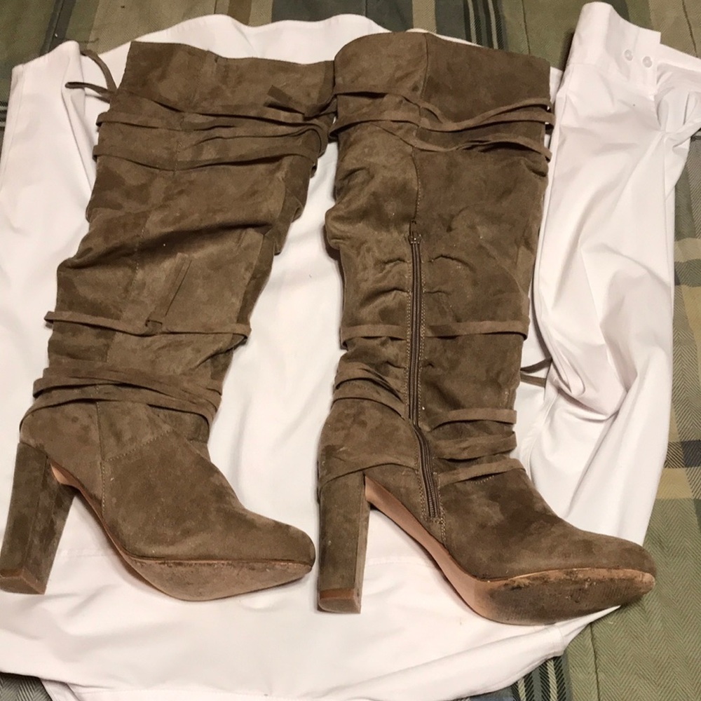 Knee high tan boots